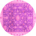 Round Oriental Pink Modern Rug, abs3769pnk