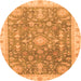 Round Oriental Orange Modern Rug, abs3769org