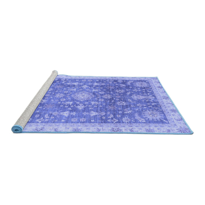 Sideview of Machine Washable Oriental Blue Modern Rug, wshabs3769blu