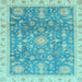 Square Oriental Light Blue Modern Rug, abs3769lblu