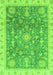 Machine Washable Oriental Green Modern Area Rugs, wshabs3769grn