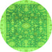 Round Oriental Green Modern Rug, abs3769grn