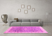 Machine Washable Oriental Pink Modern Rug, wshabs3769pnk