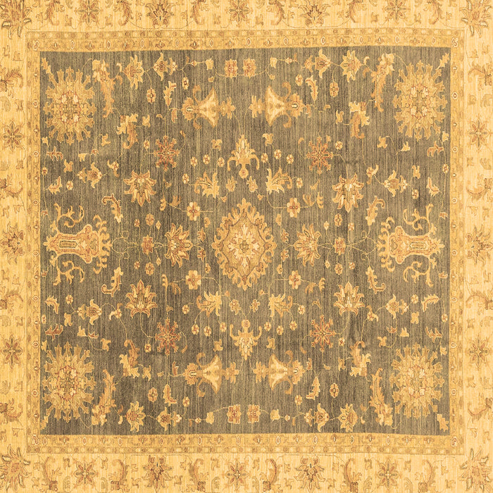 Square Machine Washable Oriental Brown Modern Rug, wshabs3769brn