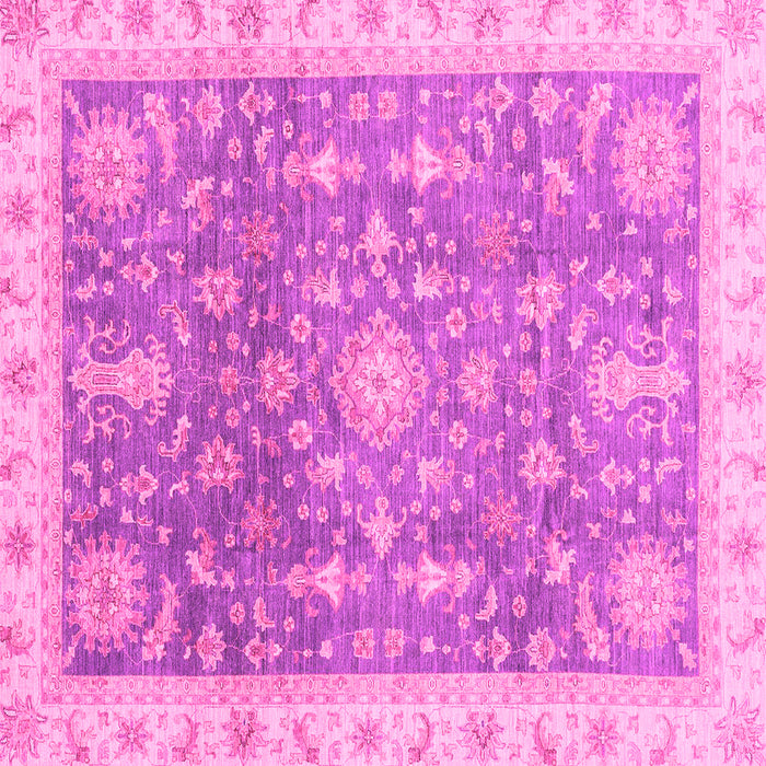 Square Machine Washable Oriental Pink Modern Rug, wshabs3769pnk