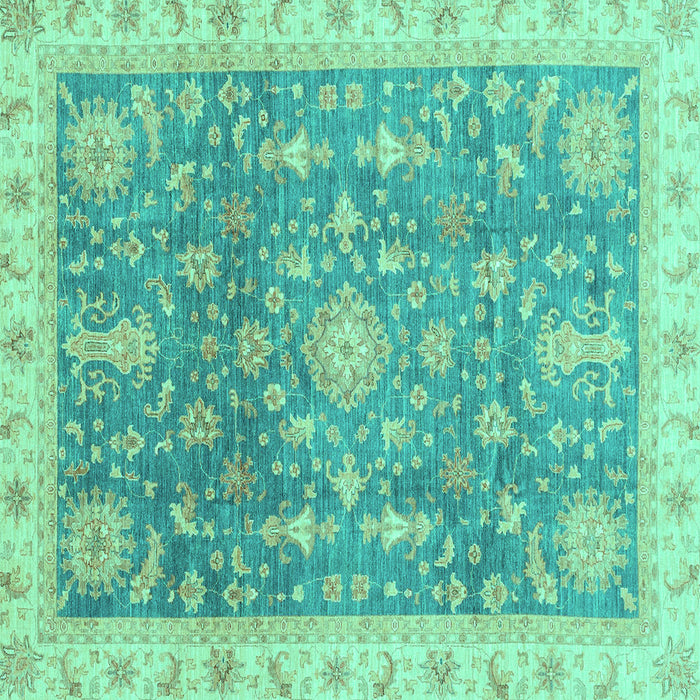 Square Oriental Turquoise Modern Rug, abs3769turq