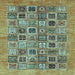 Square Oriental Light Blue Modern Rug, abs376lblu