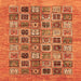 Square Oriental Orange Modern Rug, abs376org