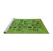 Sideview of Machine Washable Oriental Green Modern Area Rugs, wshabs376grn