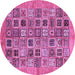 Round Oriental Purple Modern Rug, abs376pur