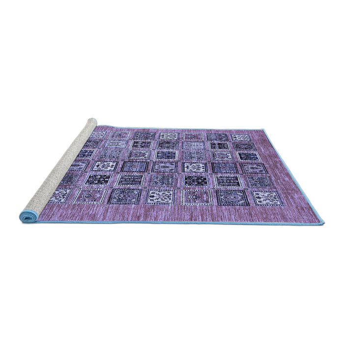 Sideview of Machine Washable Oriental Blue Modern Rug, wshabs376blu