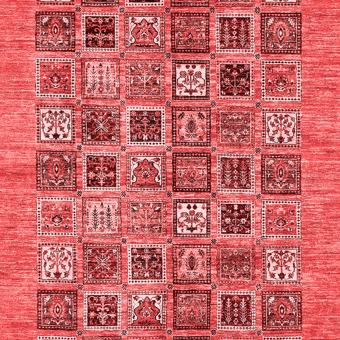 Machine Washable Oriental Red Modern Rug, wshabs376red