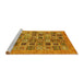 Sideview of Machine Washable Oriental Yellow Modern Rug, wshabs376yw