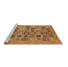 Sideview of Machine Washable Oriental Brown Modern Rug, wshabs376brn