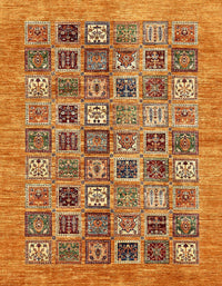 Machine Washable Abstract Orange Rug, wshabs376