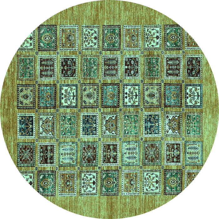 Round Oriental Turquoise Modern Rug, abs376turq