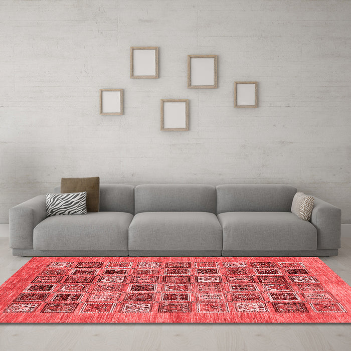 Modern Red Washable Rugs