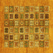 Square Machine Washable Oriental Yellow Modern Rug, wshabs376yw