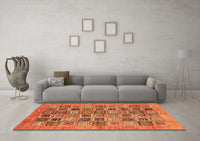 Machine Washable Oriental Orange Modern Rug, wshabs376org