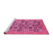 Sideview of Machine Washable Oriental Pink Modern Rug, wshabs376pnk