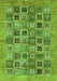 Machine Washable Oriental Green Modern Area Rugs, wshabs376grn