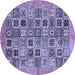 Round Oriental Blue Modern Rug, abs376blu