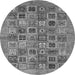 Round Oriental Gray Modern Rug, abs376gry