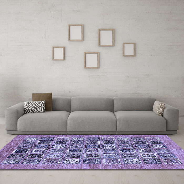 Machine Washable Oriental Blue Modern Rug in a Living Room, wshabs376blu