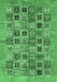 Machine Washable Oriental Emerald Green Modern Area Rugs, wshabs376emgrn