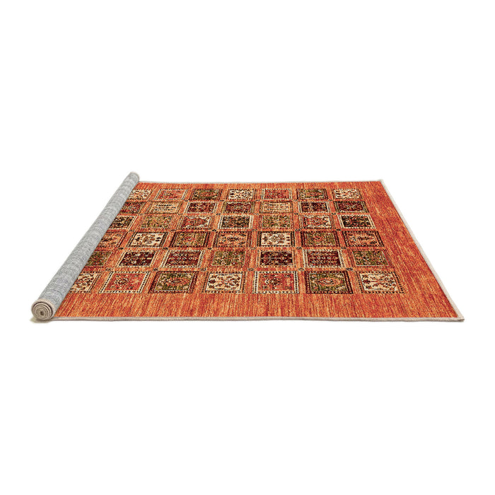 Sideview of Machine Washable Oriental Orange Modern Area Rugs, wshabs376org
