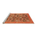 Sideview of Machine Washable Oriental Orange Modern Area Rugs, wshabs376org