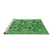 Sideview of Machine Washable Oriental Emerald Green Modern Area Rugs, wshabs376emgrn