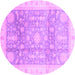 Round Machine Washable Oriental Purple Modern Area Rugs, wshabs3770pur