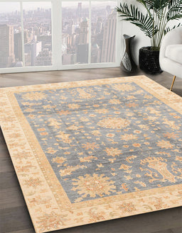 Abstract Light French Beige Brown Oriental Rug in Family Room, abs3770