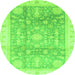 Round Oriental Green Modern Rug, abs3770grn