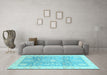 Machine Washable Oriental Light Blue Modern Rug in a Living Room, wshabs3770lblu