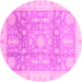 Round Oriental Pink Modern Rug, abs3770pnk