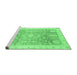 Sideview of Machine Washable Oriental Emerald Green Modern Area Rugs, wshabs3770emgrn