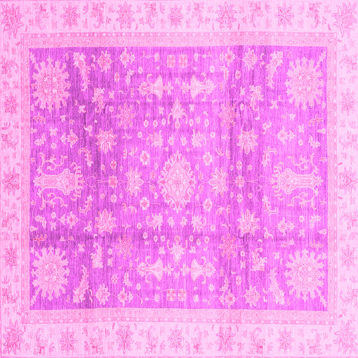 Square Machine Washable Oriental Pink Modern Rug, wshabs3770pnk