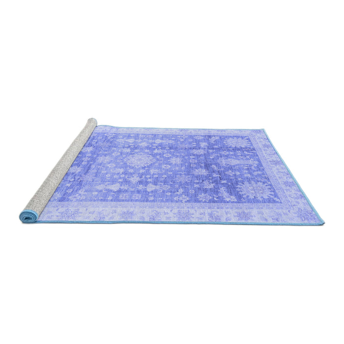 Sideview of Machine Washable Oriental Blue Modern Rug, wshabs3770blu