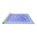 Sideview of Machine Washable Oriental Blue Modern Rug, wshabs3770blu