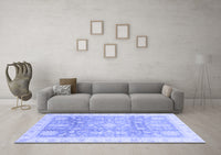 Machine Washable Oriental Blue Modern Rug, wshabs3770blu