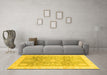 Machine Washable Oriental Yellow Modern Rug in a Living Room, wshabs3770yw