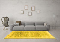 Machine Washable Oriental Yellow Modern Rug, wshabs3770yw