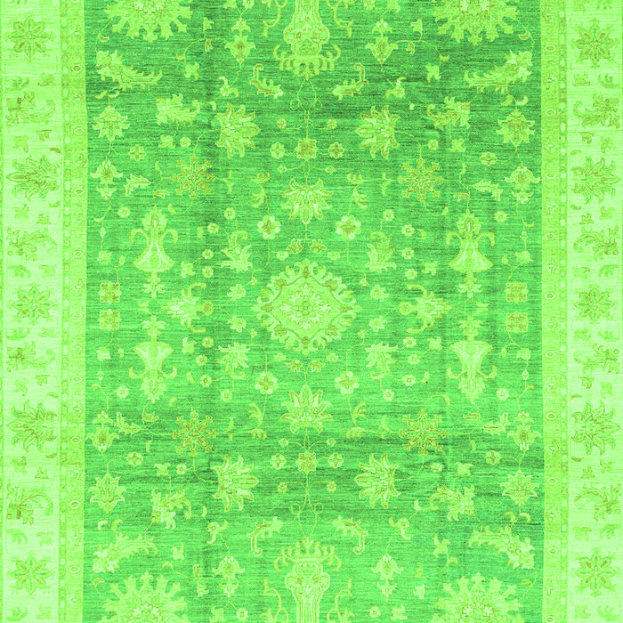 Machine Washable Oriental Green Modern Area Rugs, wshabs3770grn