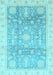 Machine Washable Oriental Light Blue Modern Rug, wshabs3770lblu