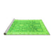 Sideview of Machine Washable Oriental Green Modern Area Rugs, wshabs3770grn