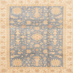Square Abstract Light French Beige Brown Oriental Rug, abs3770