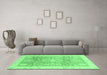 Machine Washable Oriental Emerald Green Modern Area Rugs in a Living Room,, wshabs3770emgrn