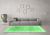 Machine Washable Oriental Emerald Green Modern Rug, wshabs3770emgrn